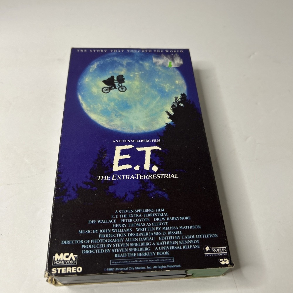 1982 E.T. The Extra-Terrestrial (VHS) Green Edition Rare Universal sticker